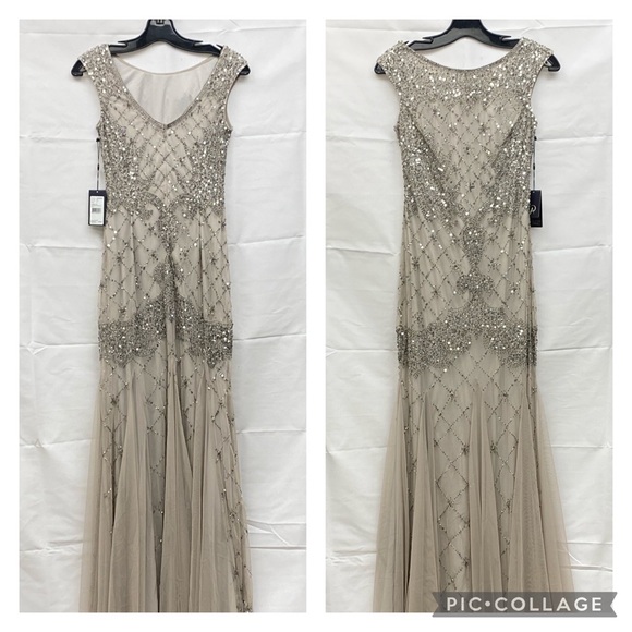Adrianna Papell beaded sleeveless long gown - Picture 11 of 15